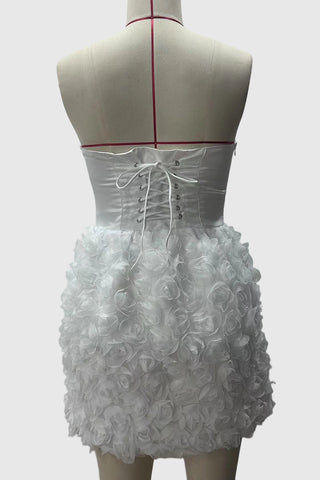 Strapless Floral Evening Dress