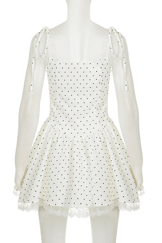 Polka Dot Tie-Strap Casual Dress