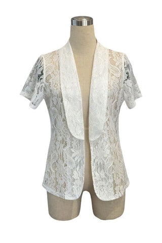 Elegant Lace Short Sleeve Blouse