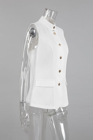 Button-Front Sleeveless Top