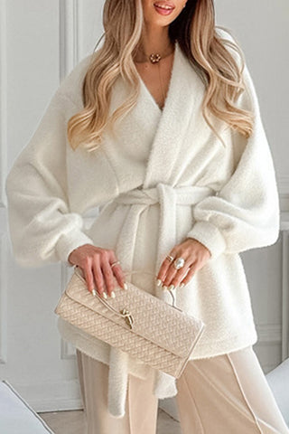 Belted Wrap Jacket with Relaxed Sleeves