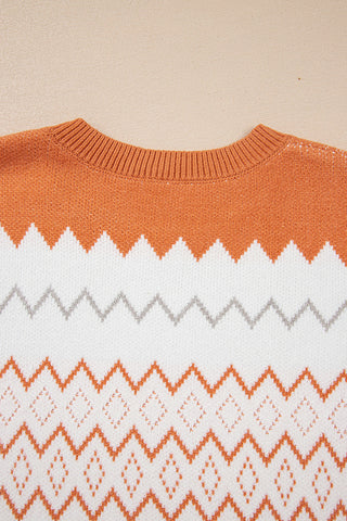 Geometric Pattern Knit Sweater