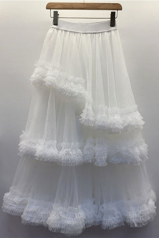 Layered Ruffle Maxi Skirt