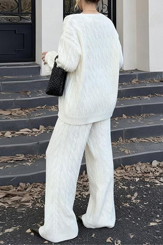 Cozy Cable Knit Sweater Pants Set