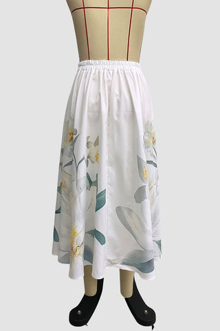 Floral A-Line Maxi Skirt