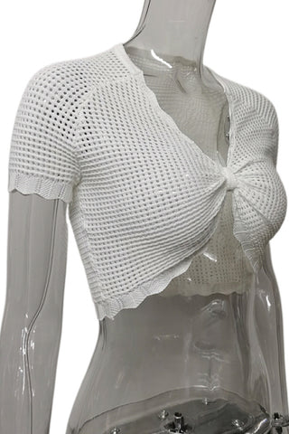 Knotted Front Mesh Tank Top