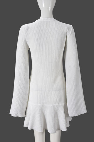 Button-Front Casual Dress with Flared Hem