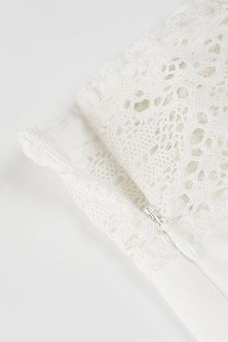 Lace-Trim Flare Casual Pants