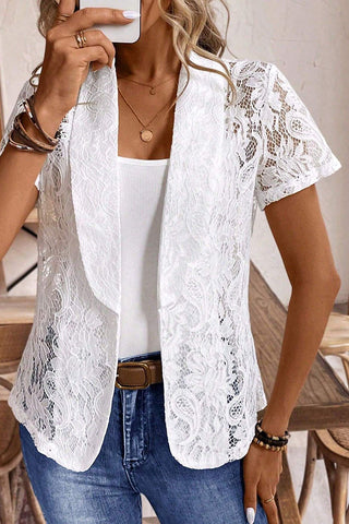 Elegant Lace Short Sleeve Blouse