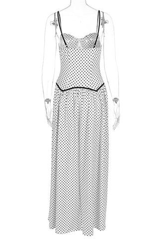 Spaghetti Strap Polka Dot Maxi Dress