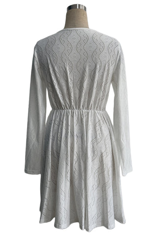 Elegant Eyelet Lace Casual Dress