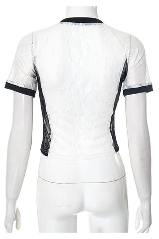 V-Neck Mesh Panel T-Shirt