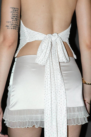 Plunge Neck Draped Halter Top