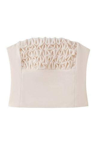 Ruched Crop Top and Draped Skirt Set