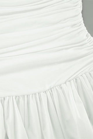 Strapless Ruched Casual Dress
