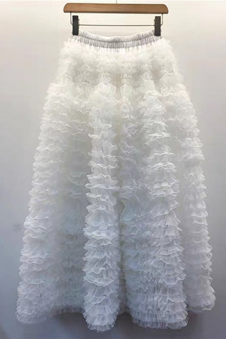 Layered Ruffle Maxi Skirt