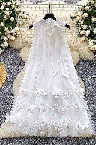 Butterfly Embellished Sleeveless Dress