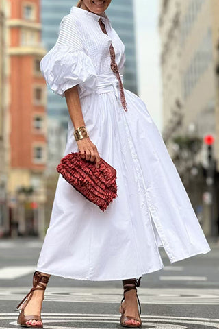Belted Long Casual Dress