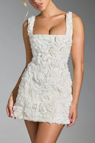 Floral Textured Sleeveless Sundress