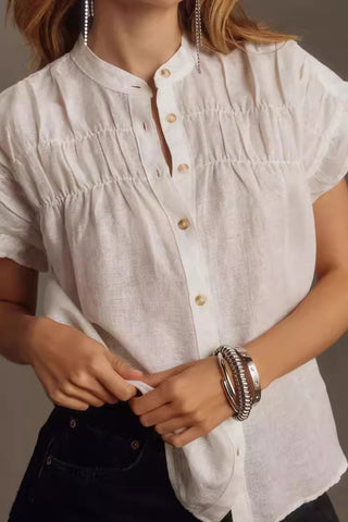 Button-Up Ruffle Sleeve Top