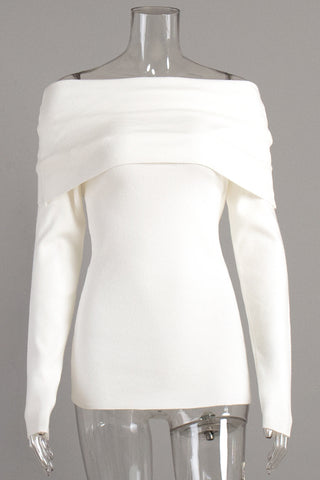 Off-Shoulder Knit Blouse