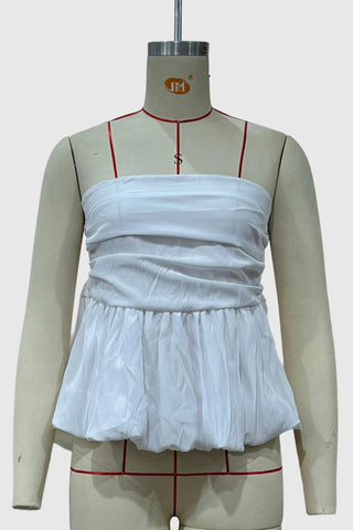 Gingham Peplum Tube Top