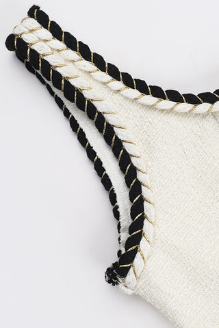 Flared Skirt Casual Dress with Black Trim