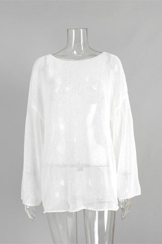 Classic Open Knit Relaxed Fit Top