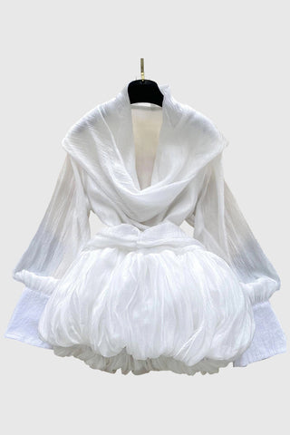 Draped Neck Casual Dress