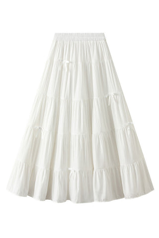 Tiered Maxi Skirt with Bow Details