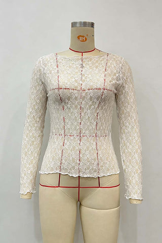 Elegant Lace Long-Sleeve Top