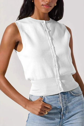 Button-Front Knit Vest