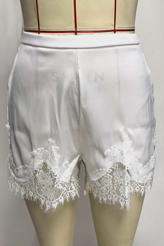 Lace-Trimmed Casual Shorts