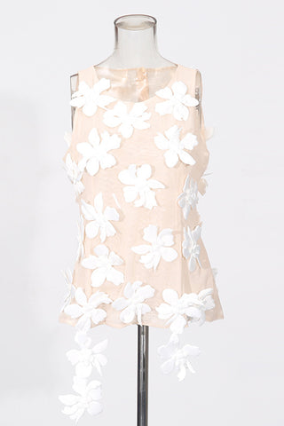 Floral Appliqué Sleeveless Tank