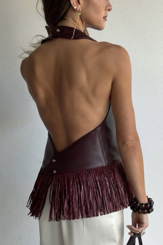 Fringe Hem Sleeveless Tank