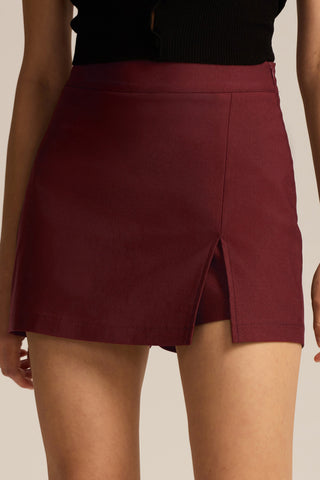 Sleek Front-Slit Mini Skirt
