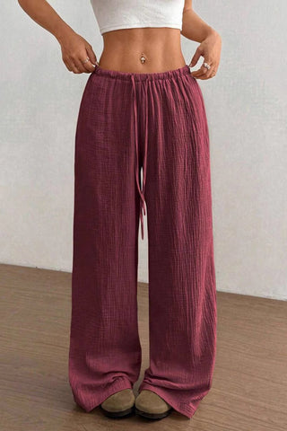 Relaxed Fit Wide-Leg Casual Pants