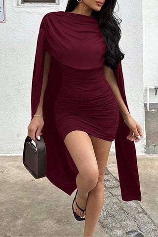 Draped Cape Casual Dress