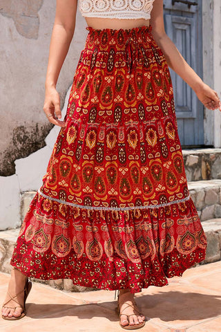 Layered Bohemian Maxi Skirt
