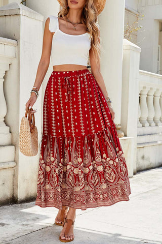 Elegant Paisley Maxi Skirt