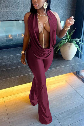 Draped Halter Jumpsuit