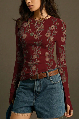 Floral Long-Sleeve T-Shirt