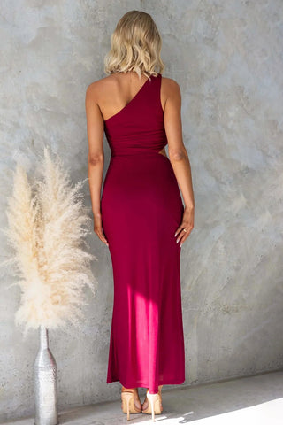 Asymmetric Cut-Out Maxi Dress