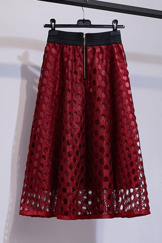 Elegant Cut-Out Midi Skirt