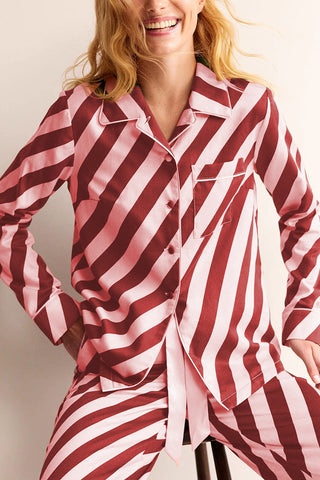 Striped Button-Up Pants Set