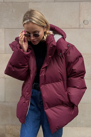 Versatile Puffer Jacket with High Collar