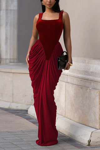 Draped Evening Gown with Fitted Bodice