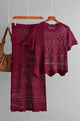 Two-Piece Knitted Skirt Set