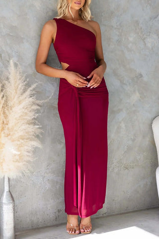 Asymmetric Cut-Out Maxi Dress