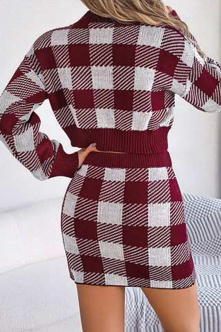 Chic Plaid Skirt Set